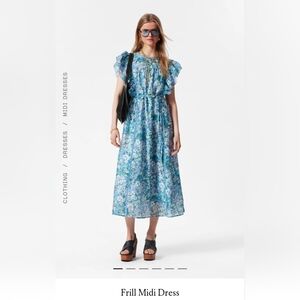 NWT & Other Stories Blue Floral Midi Dress